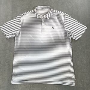 Peter Millar Summer Comfort Mens XL White Striped Polo Golf‎ Shirt